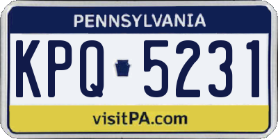 PA license plate KPQ5231