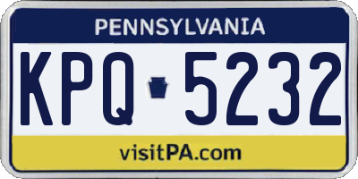 PA license plate KPQ5232