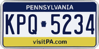 PA license plate KPQ5234