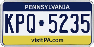 PA license plate KPQ5235