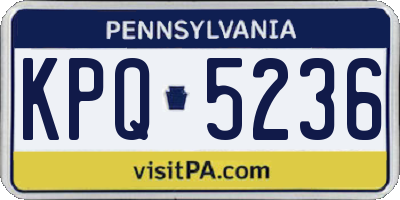 PA license plate KPQ5236