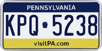 PA license plate KPQ5238
