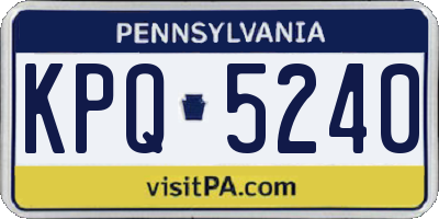 PA license plate KPQ5240