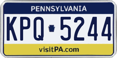 PA license plate KPQ5244