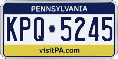 PA license plate KPQ5245