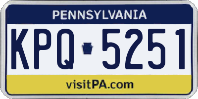 PA license plate KPQ5251