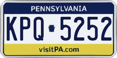 PA license plate KPQ5252