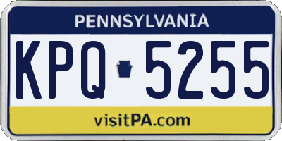 PA license plate KPQ5255