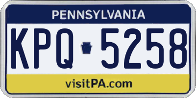 PA license plate KPQ5258