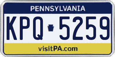 PA license plate KPQ5259