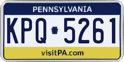 PA license plate KPQ5261