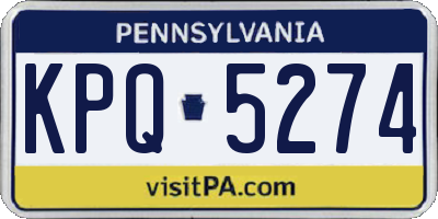 PA license plate KPQ5274