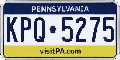 PA license plate KPQ5275