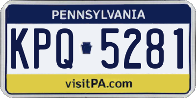 PA license plate KPQ5281