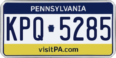 PA license plate KPQ5285