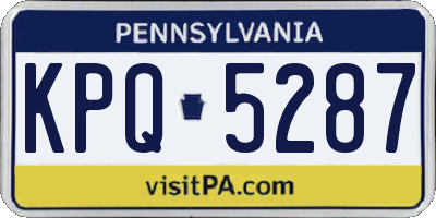 PA license plate KPQ5287