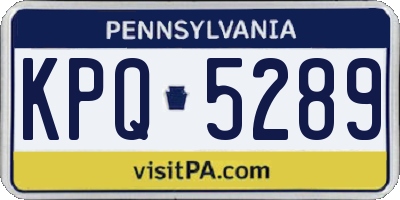 PA license plate KPQ5289