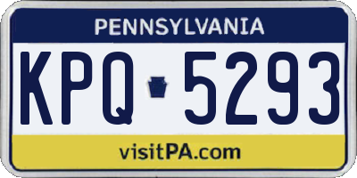PA license plate KPQ5293