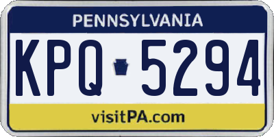 PA license plate KPQ5294