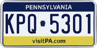 PA license plate KPQ5301