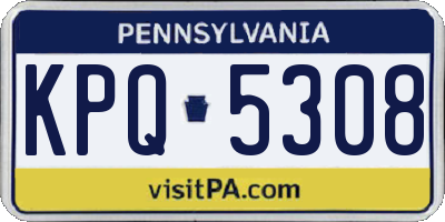 PA license plate KPQ5308