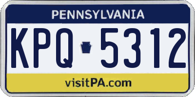 PA license plate KPQ5312