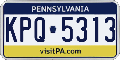PA license plate KPQ5313