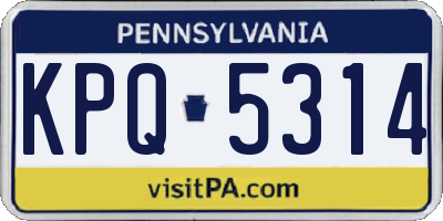 PA license plate KPQ5314