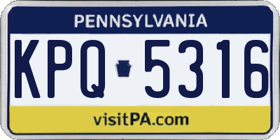 PA license plate KPQ5316