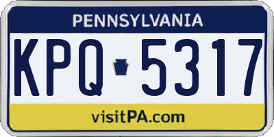 PA license plate KPQ5317
