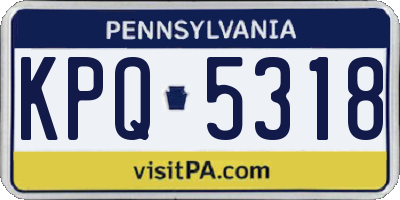 PA license plate KPQ5318