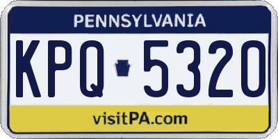 PA license plate KPQ5320