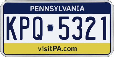 PA license plate KPQ5321