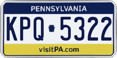 PA license plate KPQ5322