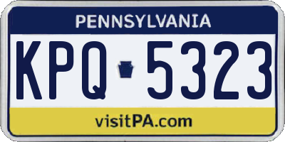 PA license plate KPQ5323