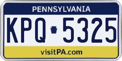 PA license plate KPQ5325