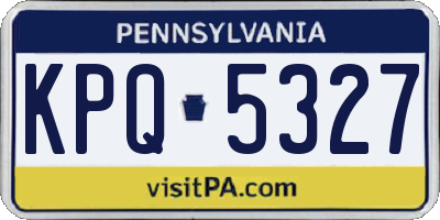 PA license plate KPQ5327