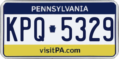 PA license plate KPQ5329