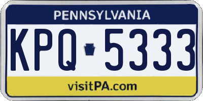 PA license plate KPQ5333