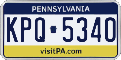 PA license plate KPQ5340