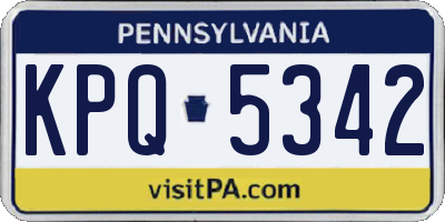PA license plate KPQ5342