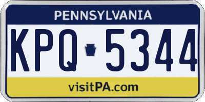 PA license plate KPQ5344