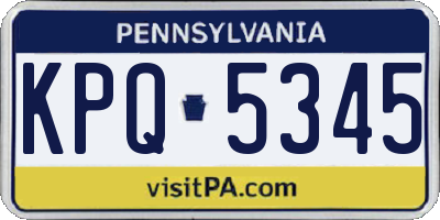 PA license plate KPQ5345