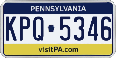 PA license plate KPQ5346