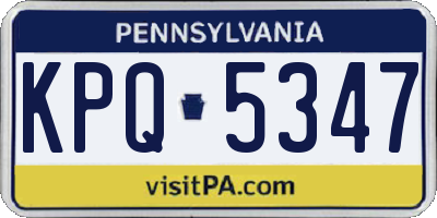 PA license plate KPQ5347