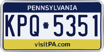 PA license plate KPQ5351
