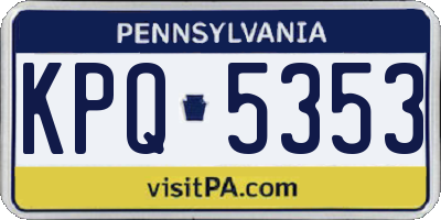 PA license plate KPQ5353