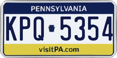 PA license plate KPQ5354