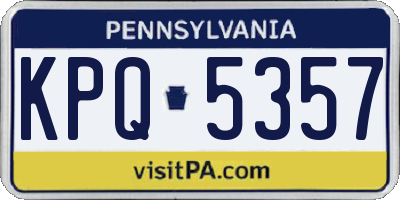 PA license plate KPQ5357
