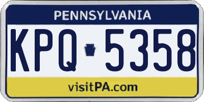 PA license plate KPQ5358